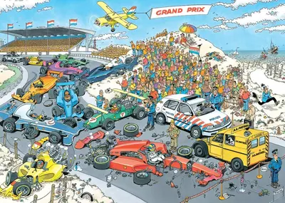 Puzzel jan van haasteren - nog één rondje zandvoort - 1000 st.  - afbeelding 2