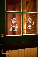 Raamsticker kerstman led met timer rood, wit  - afbeelding 2