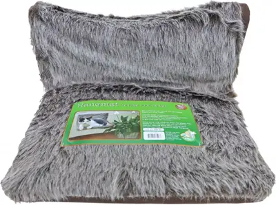 Radiator hangmat luxe, langharig zilver/bruin - afbeelding 2