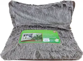 Radiator hangmat luxe, langharig zilver/bruin - afbeelding 2