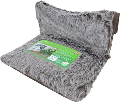 Radiator hangmat luxe, langharig zilver/bruin - afbeelding 1