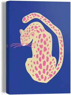 Reinders schilderij canvas blue pink cat 20x30cm colourful - afbeelding 1