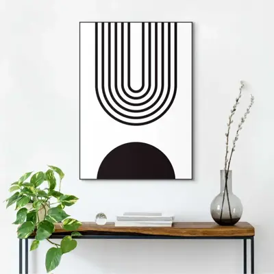 Reinders schilderij hout abstract 50x70cm black & white - afbeelding 2