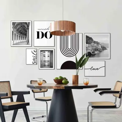 Reinders schilderij hout abstract 50x70cm black & white - afbeelding 6