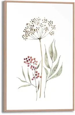 Reinders schilderij hout aqua flowers 20x30cm botanic - afbeelding 1
