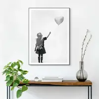Reinders schilderij hout balloon girl 50x70cm black & white - afbeelding 2