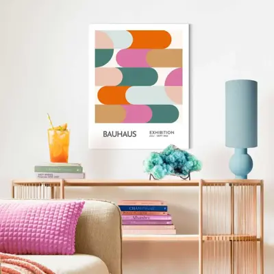 Reinders schilderij hout bauhaus style 40x50cm colourful - afbeelding 2