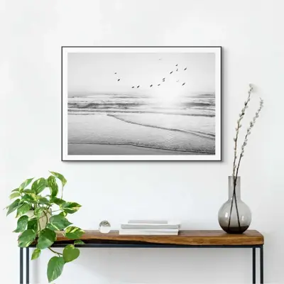 Reinders schilderij hout beach serenity 50x70cm black & white - afbeelding 2