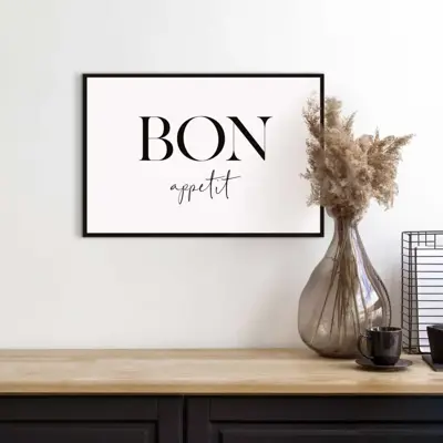 Reinders schilderij hout bon appetit 20x30cm black & white - afbeelding 2