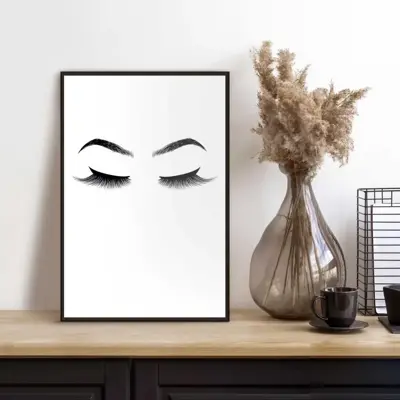 Reinders schilderij hout brows & lashes 20x30cm black & white - afbeelding 2