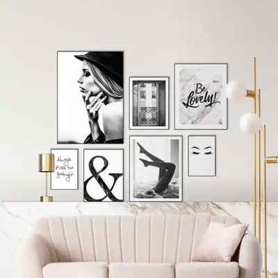 Reinders schilderij hout brows & lashes 20x30cm black & white - afbeelding 6