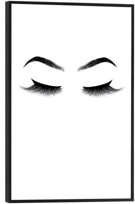Reinders schilderij hout brows & lashes 20x30cm black & white - afbeelding 1