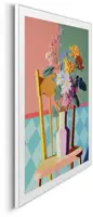 Reinders schilderij hout checkers floral chair 40x50cm colourful - afbeelding 5