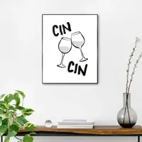 Reinders schilderij hout cin cin 40x50cm black & white - afbeelding 2