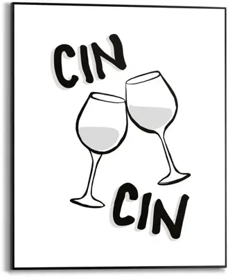 Reinders schilderij hout cin cin 40x50cm black & white - afbeelding 1