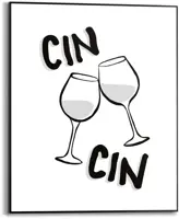 Reinders schilderij hout cin cin 40x50cm black & white - afbeelding 1