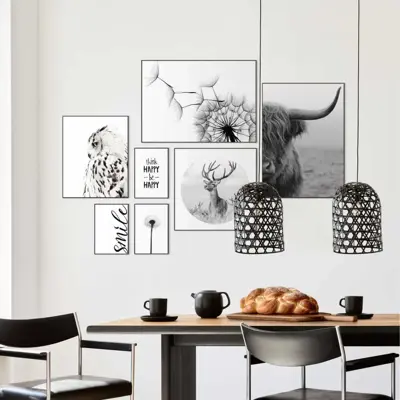 Reinders schilderij hout dandelion 50x70cm black & white - afbeelding 6
