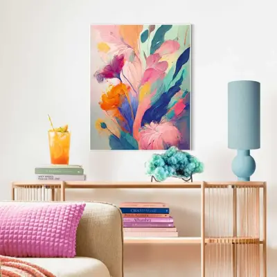 Reinders schilderij hout dreamy flowers 40x50cm colourful - afbeelding 2