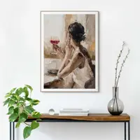 Reinders schilderij hout drinking wine 50x70cm natural earth - afbeelding 2