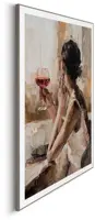 Reinders schilderij hout drinking wine 50x70cm natural earth - afbeelding 5