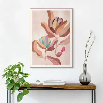 Reinders schilderij hout earth flowers 50x70cm natural earth - afbeelding 2