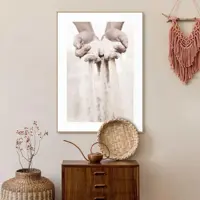 Reinders schilderij hout hands in sand 50x70cm natural earth - afbeelding 2