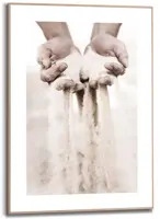 Reinders schilderij hout hands in sand 50x70cm natural earth - afbeelding 1