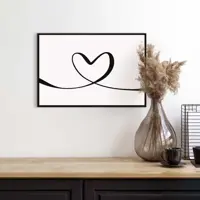 Reinders schilderij hout heart lines 20x30cm black & white - afbeelding 2