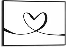 Reinders schilderij hout heart lines 20x30cm black & white - afbeelding 1