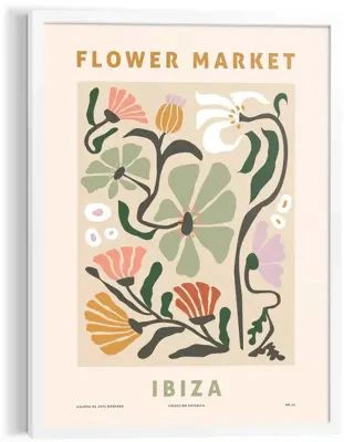 Reinders schilderij hout ibiza flowers 50x70cm colourful - afbeelding 1