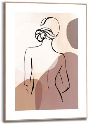 Reinders schilderij hout lady back 50x70cm natural earth - afbeelding 1