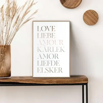 Reinders schilderij hout love 20x30cm natural earth - afbeelding 2