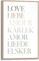 Reinders schilderij hout love 20x30cm natural earth - afbeelding 1