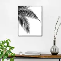 Reinders schilderij hout palm leaf 40x50cm black & white - afbeelding 2