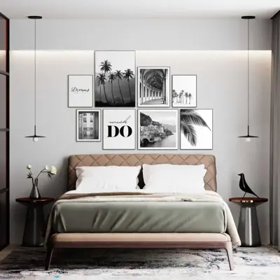 Reinders schilderij hout palm leaf 40x50cm black & white - afbeelding 7
