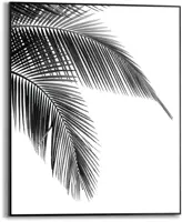 Reinders schilderij hout palm leaf 40x50cm black & white - afbeelding 1