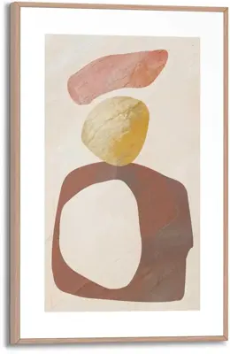 Reinders schilderij hout pebbled stones 20x30cm natural earth - afbeelding 1