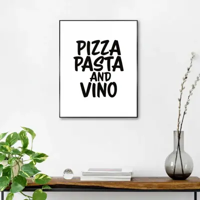 Reinders schilderij hout pizza, pasta and vino 40x50cm black & white - afbeelding 2