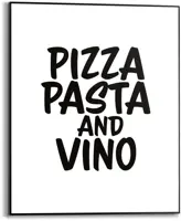 Reinders schilderij hout pizza, pasta and vino 40x50cm black & white - afbeelding 1