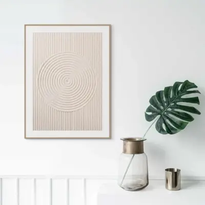 Reinders schilderij hout sandy circles 30x40cm natural earth - afbeelding 2