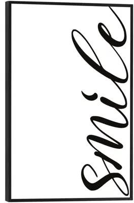 Reinders schilderij hout smile 20x30cm black & white - afbeelding 1