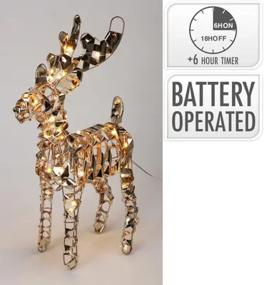 Rendier met micro-LED goud 37cm - afbeelding 3
