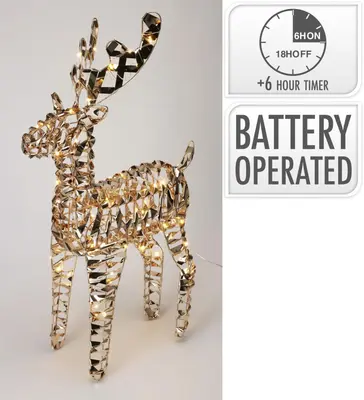 Rendier met micro-LED goud 60cm - afbeelding 3