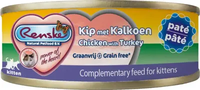 Renske graanvrije kittenpaté kip & kalkoen 70g