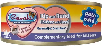 Renske graanvrije kittenpaté kip & rund 70g