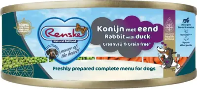 Renske hondenvoer vers eend & konijn graanvrij 95g