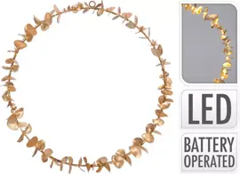 Ring met led eucalyptus 40cm goud - afbeelding 1