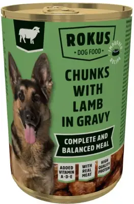Rokus Chunks Adult hondenvoer lam 415g