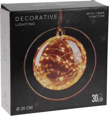 Rond hangornament met LED-verlichting Ø 20cm - afbeelding 3