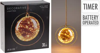 Rond hangornament met LED-verlichting Ø 20cm - afbeelding 4